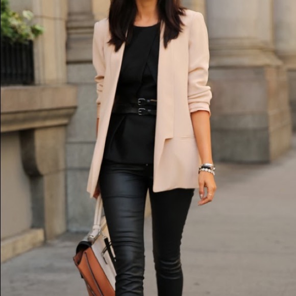 light pink long blazer